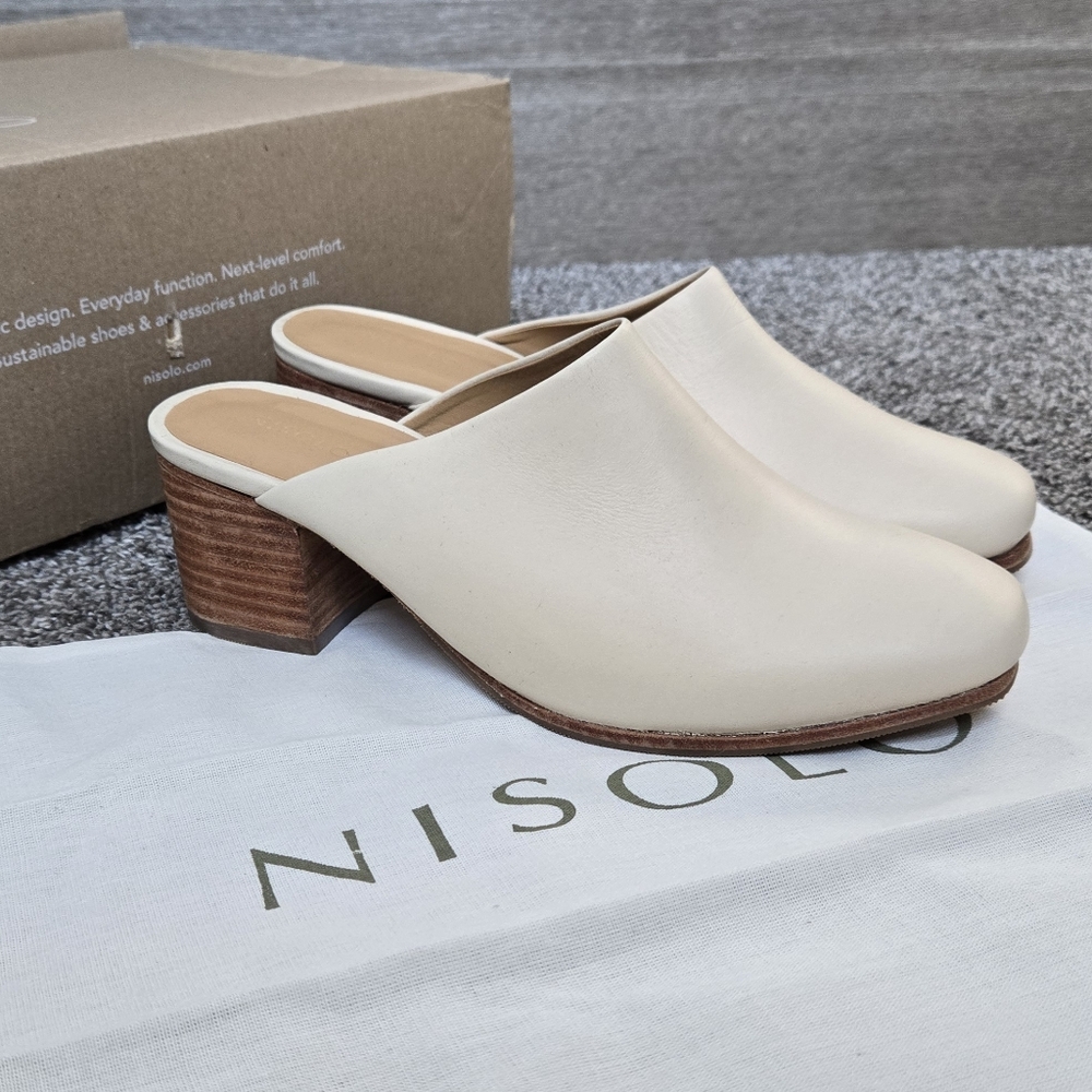 Nisolo All-Day Heeled Mule in Brandy NEW size 8